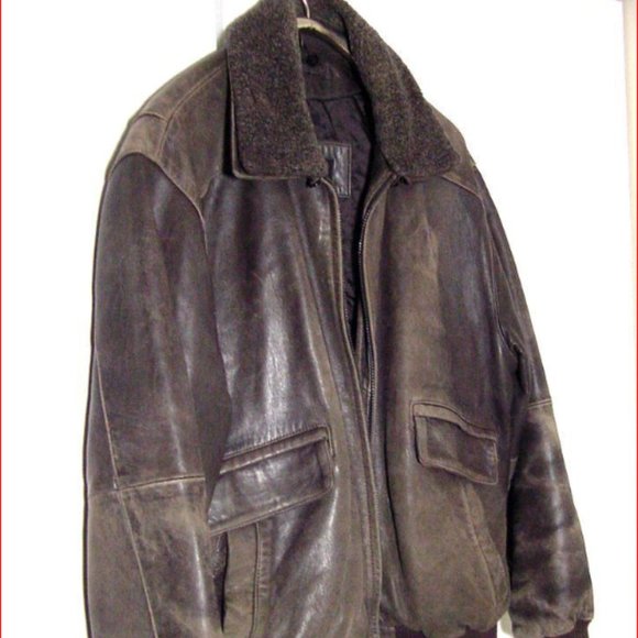 Vtg  Distress Soft Gray Lamb Leather Claiborne Bomber Jacket  Sz XL - Picture 4 of 12